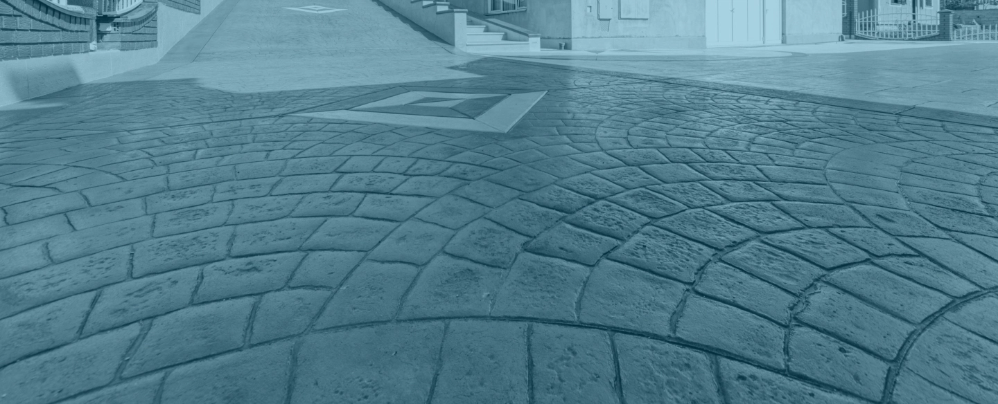 stamped concrete installed outside a house boise id